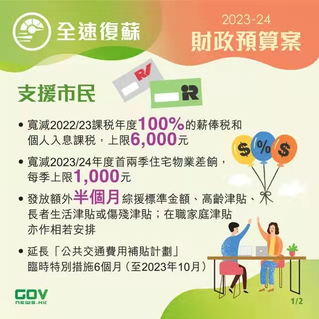 香港政府發布2023-24年度財政預算案，推出多項利民措施!香港經濟將迎來新機遇!